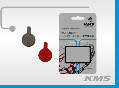 Колодки для дискового тормоза KMS, материал органика, инд упак - блистер KMS.