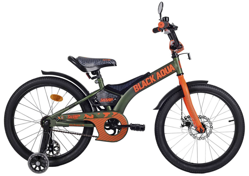 Велосипед детский  BLACK AQUA Sharp 1ск 16"  хаки/оранжевый