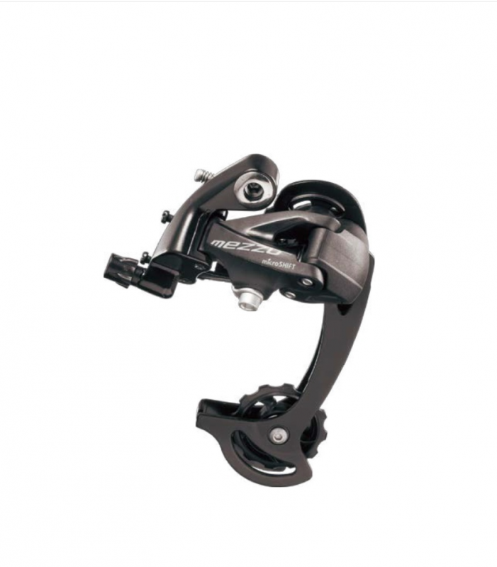 Переключатель задний MicroShift RD-M36S, GS, 1/2x8/9 скоростей, крепление на болт, черный