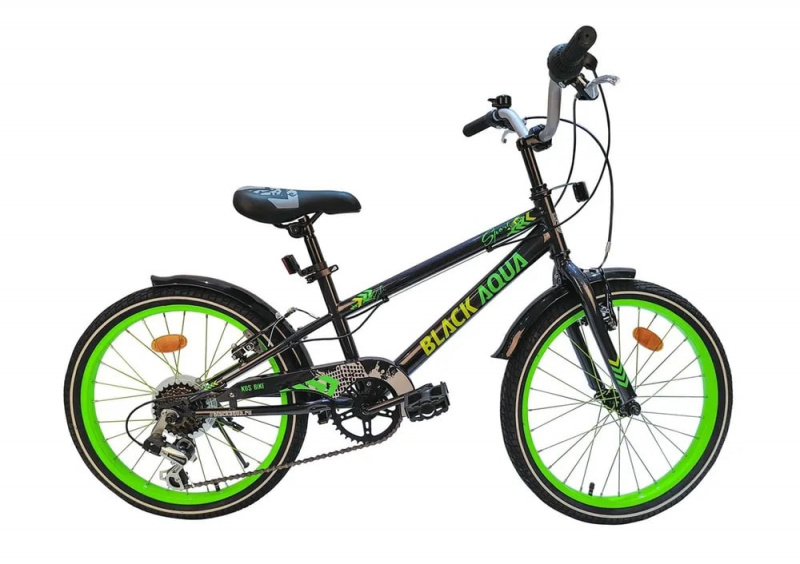 Велосипед детский скоростной  Black Aqua Sport 20" (6 ск. ) графитово-зеленый