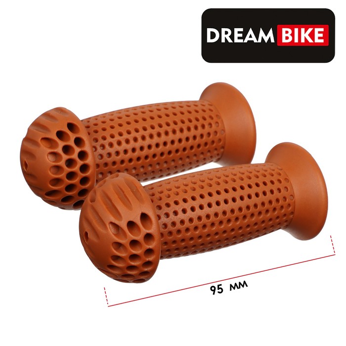 Грипсы 95 мм, Dream Bike, посадочный диаметр 22,2 мм, цвет коричневый