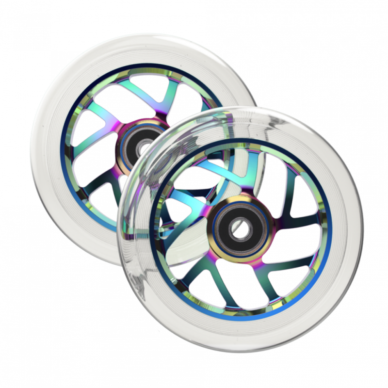 Колеса для самоката. Fuzion 110 mm Wheel (pair) -Flight Neochrome / Clear PU