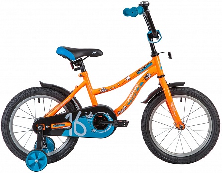 Велосипед Novatrack 163 Neptune, диаметр колеса 16" оранжевый 
