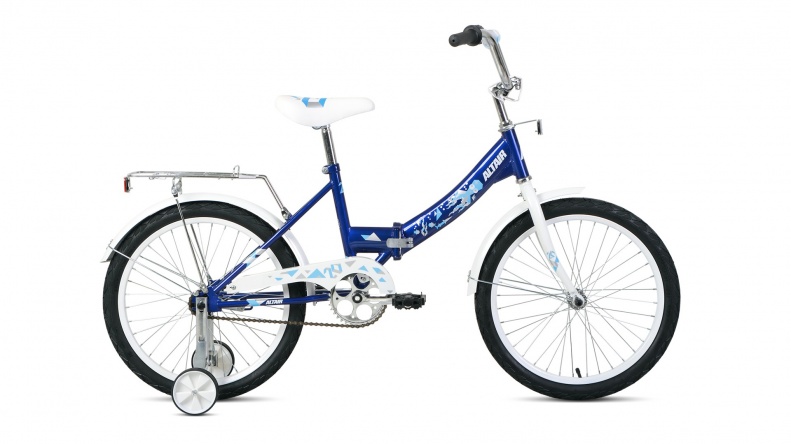 Велосипед Альтаир 20" KIDS compact скл (20" 1ск. с доп.колесами) синий 