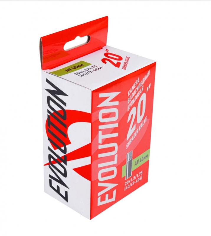 Камера для велосипеда EVOLUTION 20"x1.95/2.125 (50/54-406) AV 40мм, бутил	