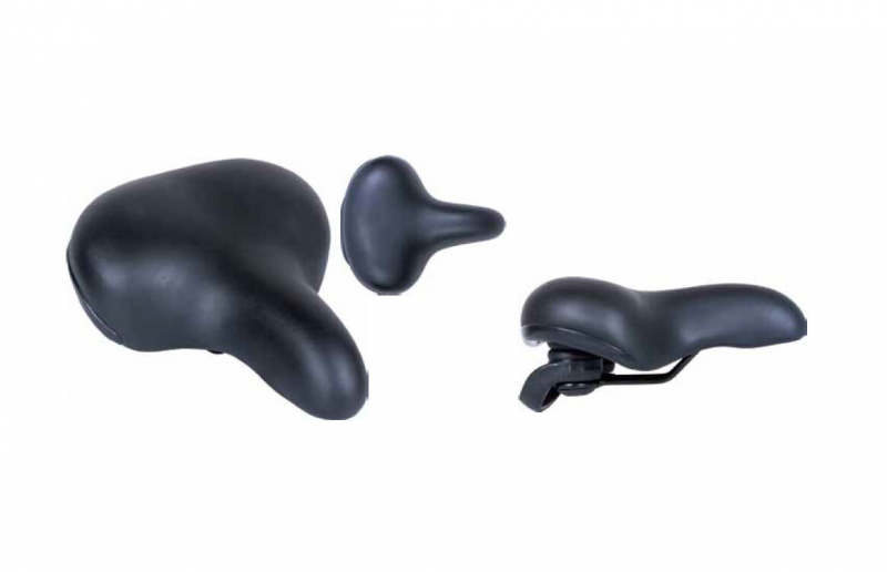 Седло HOGGER, комфорт 250x215 мм, унисекс, эластомер, черное	