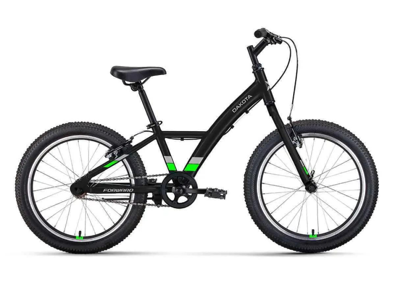 Велосипед Forward Dakota 20" 1.0  черный/ярко-зеленый 10.5"