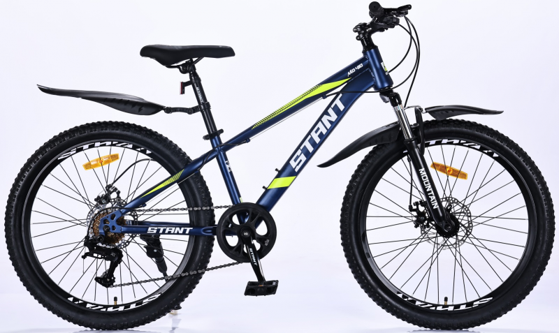 Велосипед скоростной (М) 24" STANT MD410 12", 6 ск, синий/зеленый