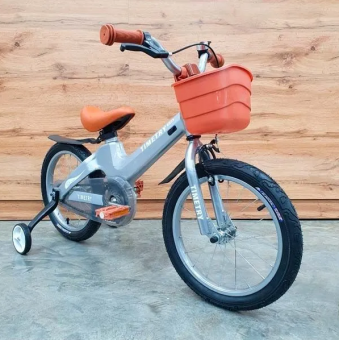 Велосипед детский с доп колесами (М) Time Try  18" TT5004 рама Магний цвет серый
