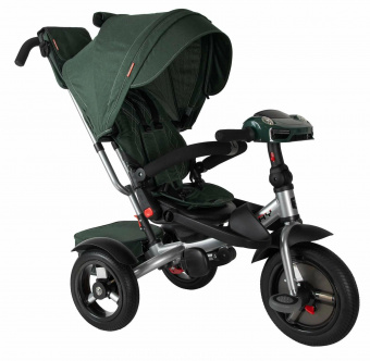 Велосипед Luxury  трехколесный с ручкой и музыкальной панелью  Green/Зелёный