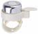 Звонок велосипедный серебристый с белым силиконовым креплением, 41мм	