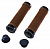 Грипсы TRIX,130мм,алюминиевые фиксаторы на руль 4шт.с заглушками руля,коричневые HL-G201-BROWN-BLACK