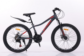 Велосипед скоростной (M) 24" STANT MD4600 рама 12" АЛЮМИНИЙ, 21 ск,  серый/красный
