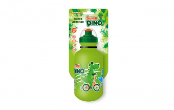 Фляга TRIX Super Dino детская, 500 мл, защитная крышка, LDPE, зеленая 
