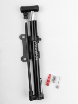 Насос Vinca Sport, 100psi (7 бар), авто/вело, алюм. корпус, Т-ручка, шланг, игла
