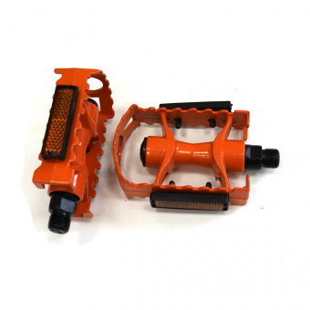 Педали алюминиевые, платформа 95*65мм, ось  9/16", orange, инд. уп. Vinca Sport VP 04A orange