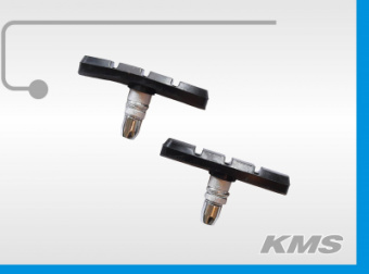 Колодки тормоза "V-Brake" KMS, цвет черный, длина 70мм, в пакетике, тайваньское качество