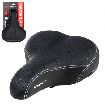 Седло велосипедное комфортное COMIRON AMSTERDAM STARS 250x185 Чёрные звёзды