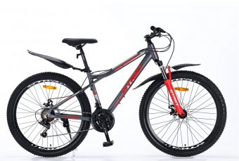 Велосипед скоростной (М) 26" STANT MD610 14", 21 ск, Серый/красный Алюминий