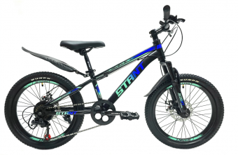 Велосипед скоростной (М) 20" STANT MD2000 11", 7 скоростей, сталь черный/синий
