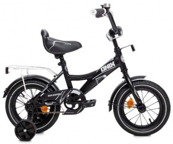 Велосипед детский с доп колесами  MaxxPro ONIX 14" (N14-2 черно-белый)