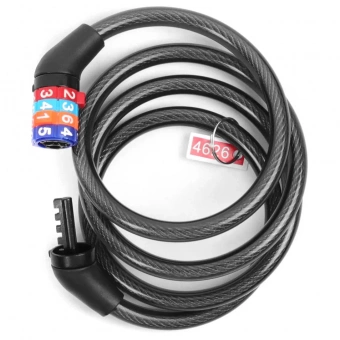Замок для велосипеда,.кодовый - 8*1000мм, черный тросик, Vinca Sport