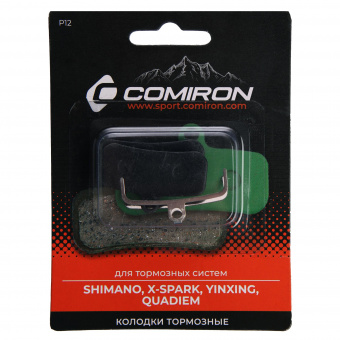 Колодки тормозные органические COMIRON RESIN P12, для тормозных систем: SHIMANO, X-SPARK, YINXING
