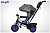 Трехколесный велосипед с крышей и родительской ручкой ВИВАТ ТЕМНО СИНИЙ/ОРАНЖЕВЫЙ (надувные колеса)