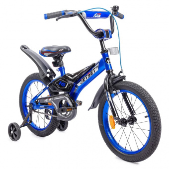 Велосипед детский с доп колесами MaxxPro JetSet 16" (JS N1603-синий)