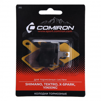 Колодки тормозные органические COMIRON RESIN P11, для тормозных систем: SHIMANO, TEKTRO, X-SPARK