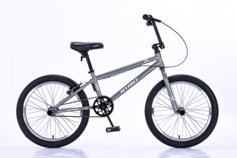 Трюковой велосипед (М)  STANT 20"  JUMP BMX 10" рама сталь 12кг, V-тормоз, серый
