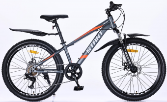 Велосипед скоростной (M) 24" STANT MD410 12", 6 ск, серый/оранжевый