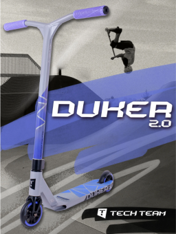 Самокат трюковой TechTeam Duker 2.0 110мм IHC 3.25кг Серо-фиолетовый / Grey-Purple 