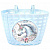 Корзинка детская на руль для вел-да, голубая, 200x150x130мм, "Единорог"