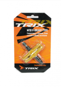Колодки тормозные TRIX, для V-br, 70мм, резьбовые, с шайбами и гайками, комплект -2шт., оранжевые, и