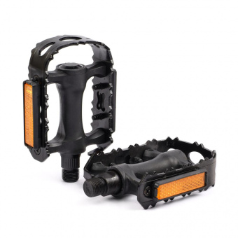 Педаль MTB HONGDING HD-905, 9/16 резьба, PP+STEEL корпус, сталь. подшипник, 103х82мм, с рефлектором,