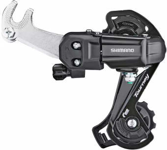 Переключатель задний Shimano Tourney TY200 GS 7/6ск на ось черный