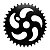 Звезда передняя TRIX BMX, 36 зубов ,1/2 х 1/8" , черная