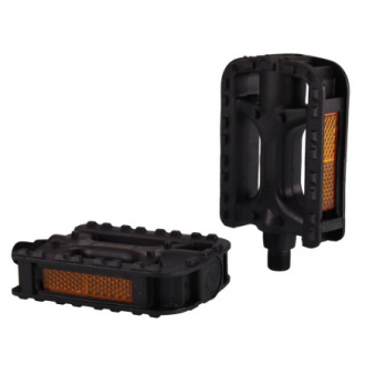 Педаль KIDS MIXIEER MX-P613S, 1/2 резьба, PP корпус, W/O подшипник, 100х90мм, с рефлектором, 4S ось,