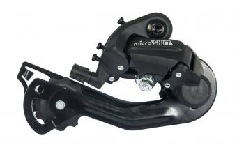 Переключатель задний MicroShift RD-M21L, SGS, 2/3x6/7 скоростей, крепление на болт, черный	