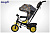 Трехколесный велосипед с крышей и родительской ручкой ВИВАТ ПРИНТ - ОРАНЖЕВЫЙ (надувные колеса)