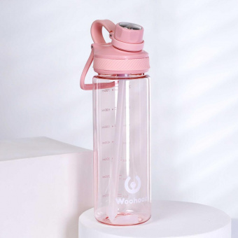 Бутылка для воды 850 ml Вуухууу-Woohooo / Пищевой PP / уп 80 / Розовый 