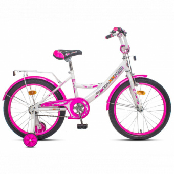 Велосипед детский с доп колесами MaxxPro 20"  (N20-4 бело-розовый)