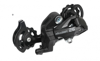 Переключатель задний MicroShift RD-M26CL, SGS, 2/3x7/8 скоростей, крепление на болт, черный	