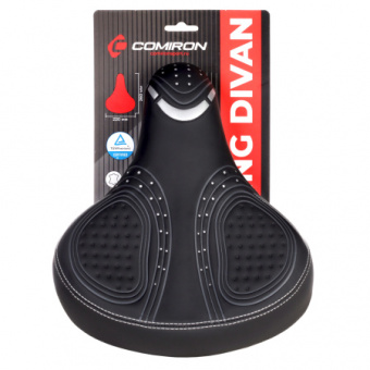 Седло велосипедное суперкомфортное COMIRON KING DIVAN 167-1C 260x220, Пена 57мм. Технологии: DW, ED,