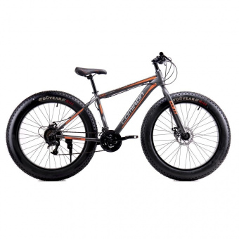 Велосипед фэт-байк 26"x4" рама 17" 24sp COMIRON "CHUBBY", ригидная вилка Cерый-оранжевый