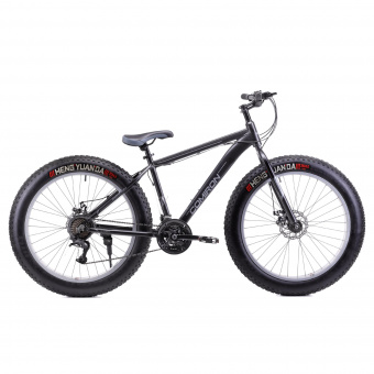 Велосипед фэт-байк 26"x4" рама 17" 24sp COMIRON "CHUBBY" 2023, ригидная вилка/ чёрный серый