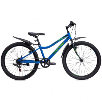 Горный Велосипед MaxxPro Steely 24 Lite 24".Рама:12",сталь Сине-салатовый 