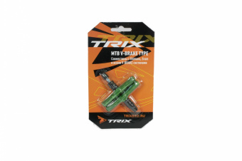 Колодки тормозные TRIX, для V-br, 70мм, резьбовые, с шайбами и гайками, комплект -2шт., зелёные, инд