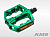 Педаль алюминиевая "МТВ" зелёный ( с катафотом, резьба 9/16", с шариковыми подшипником